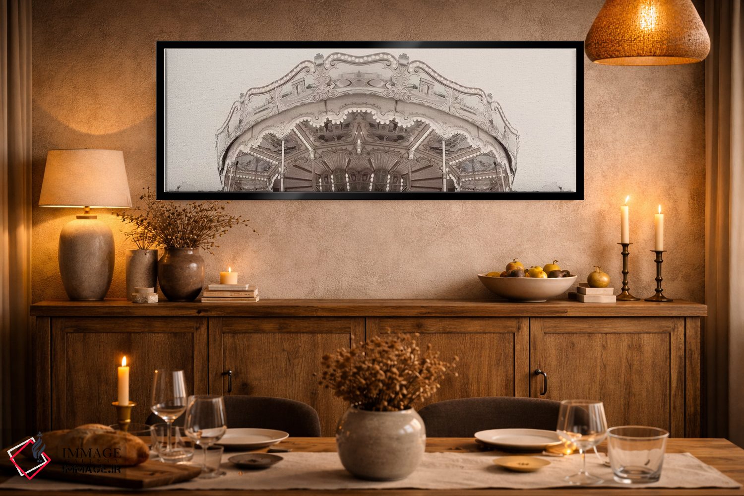 تابلو دکوراتیو چرخ وفلک پاریس اثر گریس دیجیتال آرت کو - D2B