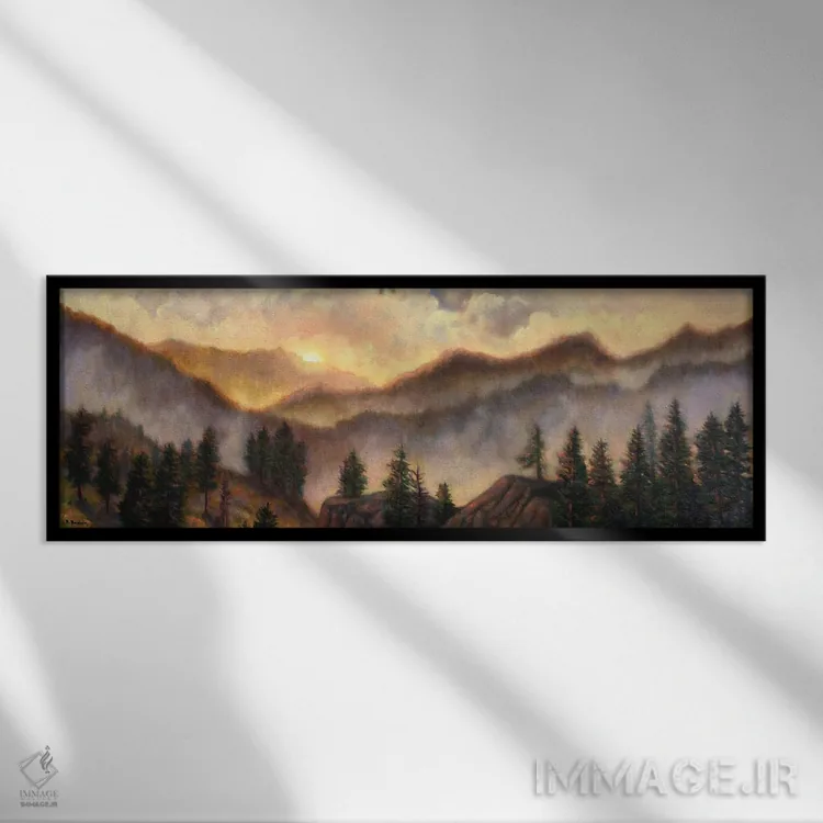 تابلو دکوراتیو دور و دورتر اثر ربکا بالدوین - نمای قابدار مشکی