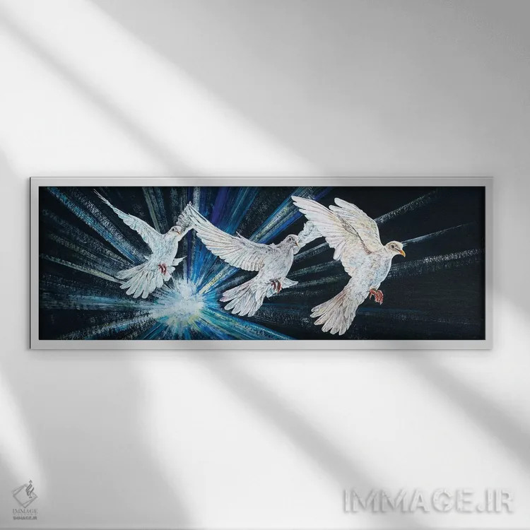 تابلو دکوراتیو سه روح اثر جیمز رباورگ - نمای قابدار سفید