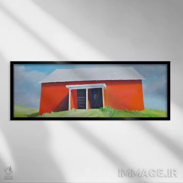 تابلو دکوراتیو طویله رو به رو اثر ریچ گومبار - نمای قابدار مشکی