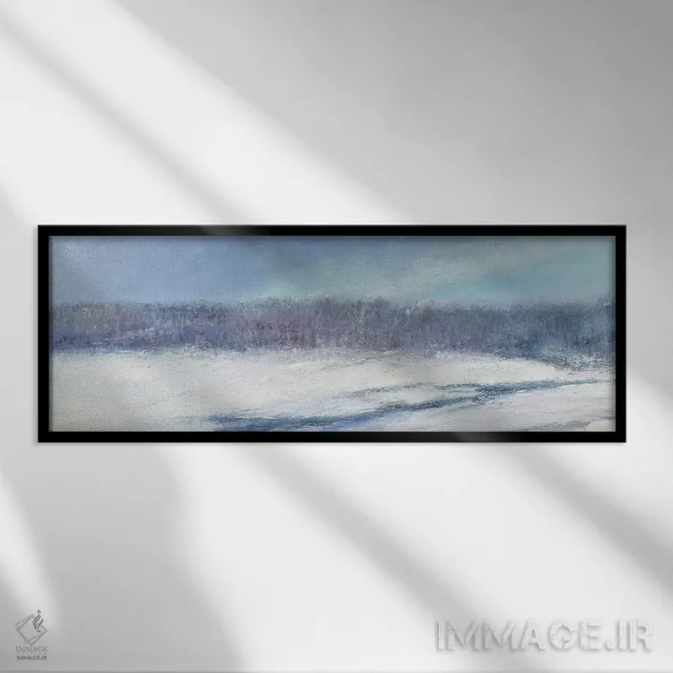 تابلو دکوراتیو چمنزار سگ آبی اثر ریچ گومبار - نمای قابدار مشکی