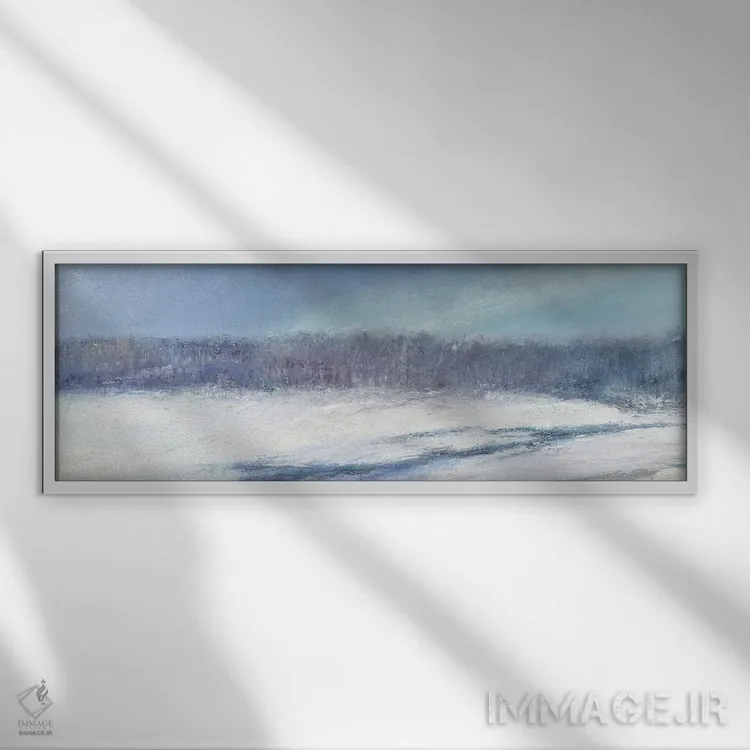 تابلو دکوراتیو چمنزار سگ آبی اثر ریچ گومبار - نمای قابدار سفید