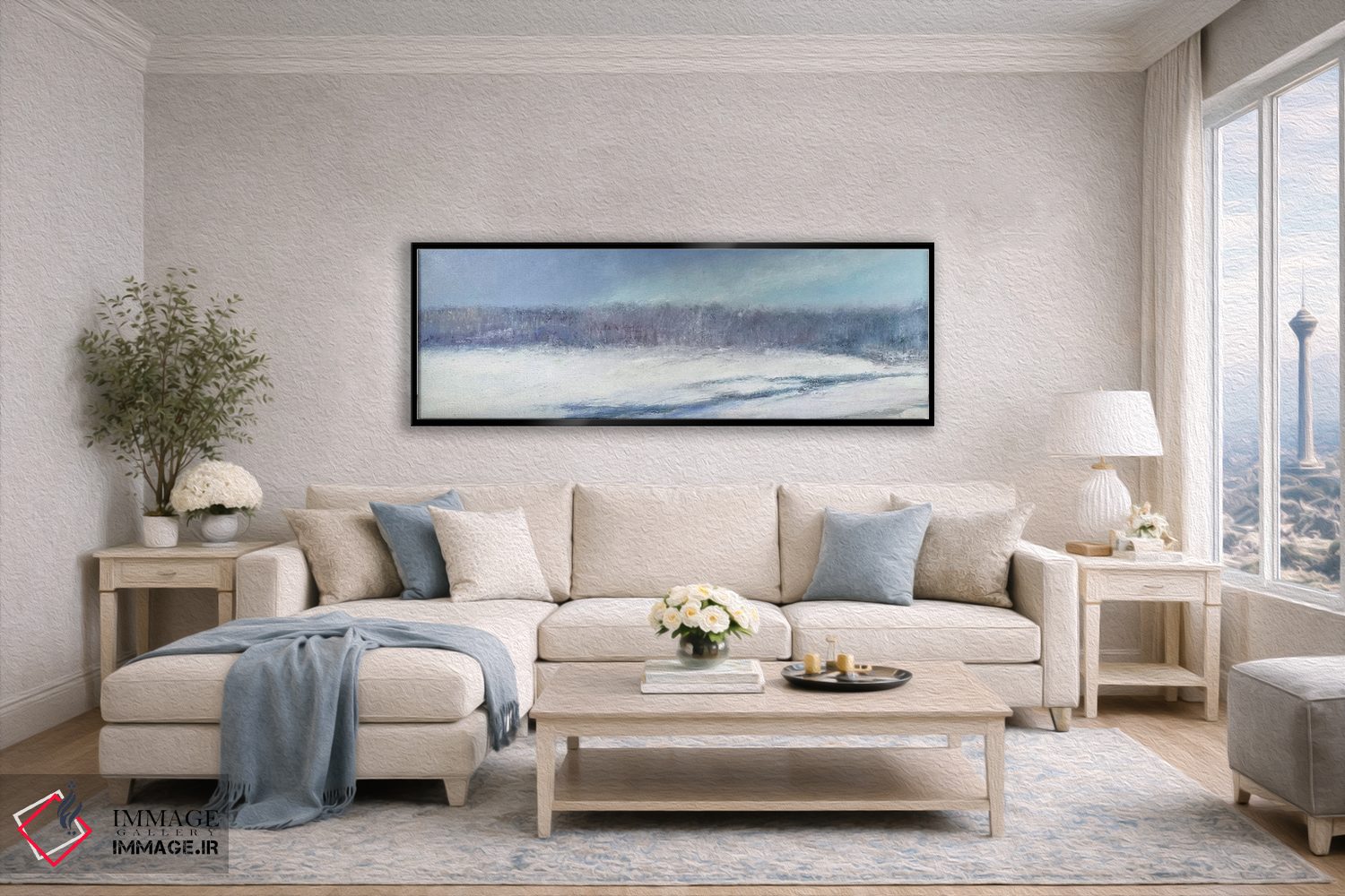 تابلو دکوراتیو چمنزار سگ آبی اثر ریچ گومبار - D5B