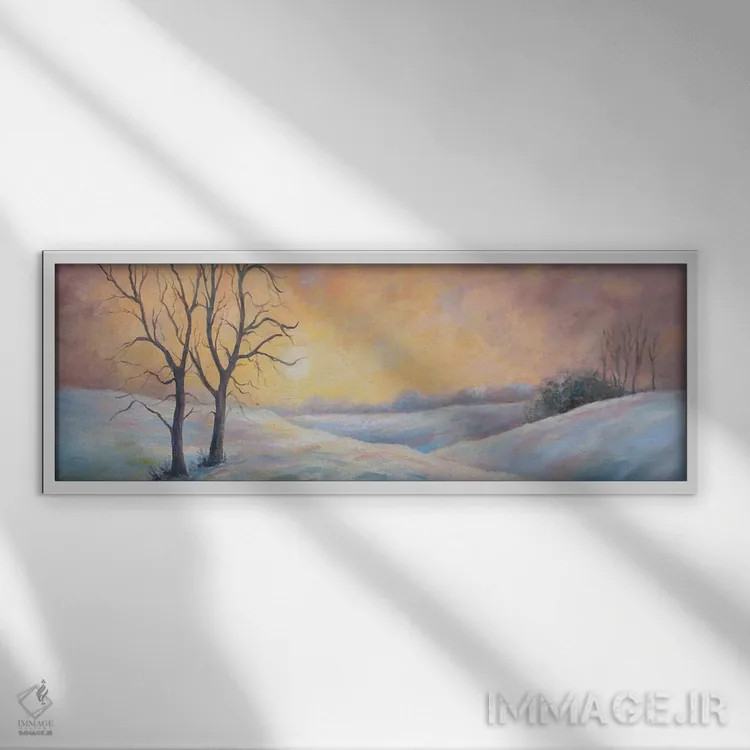 تابلو دکوراتیو پیاده روی دلنشین عصرگاهی اثر روت اسلت - نمای قابدار سفید