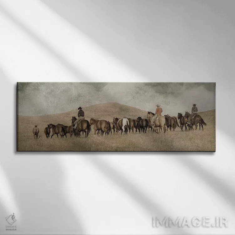 تابلو دکوراتیو محاصره سه دختر اثر رندا تامپسون - نمای روبهرو روی دیوار