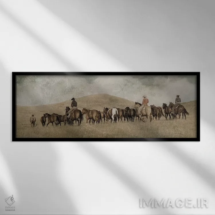 تابلو دکوراتیو محاصره سه دختر اثر رندا تامپسون - نمای قابدار مشکی