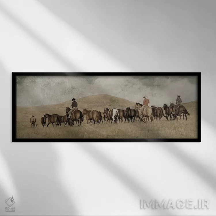 تابلو دکوراتیو محاصره سه دختر اثر رندا تامپسون - نمای قابدار مشکی