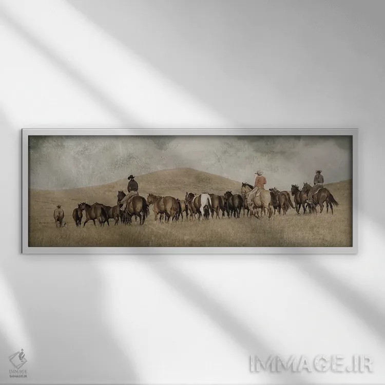 تابلو دکوراتیو محاصره سه دختر اثر رندا تامپسون - نمای قابدار سفید