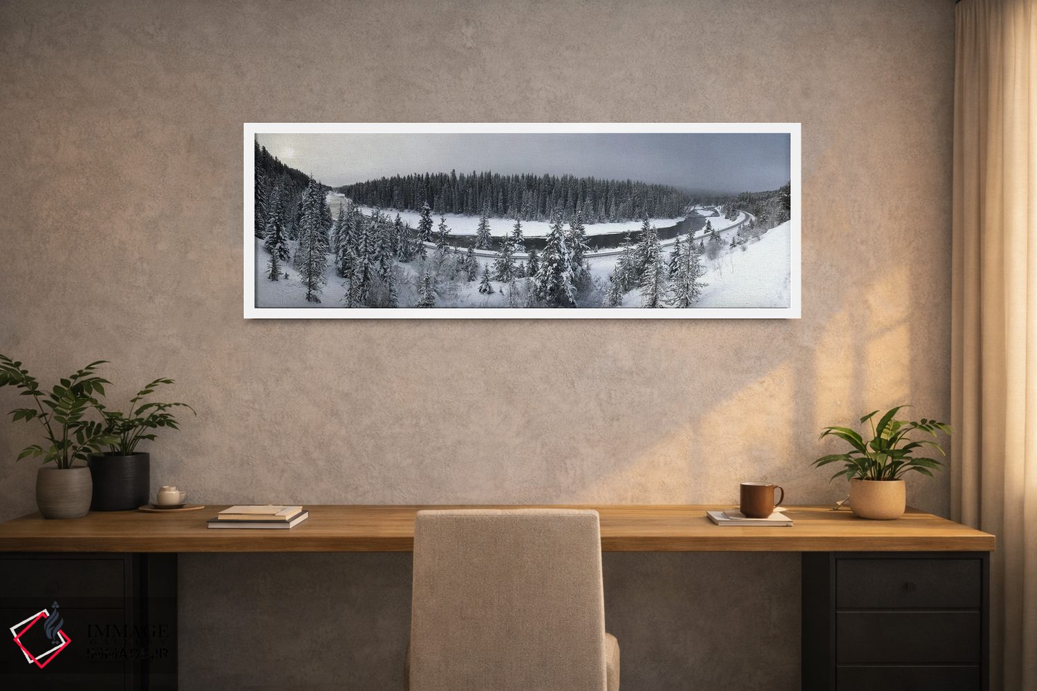 تابلو دکوراتیو طلوع خورشید بر فراز ابرهای مه آلود اثر رامونا هاینر - D1W