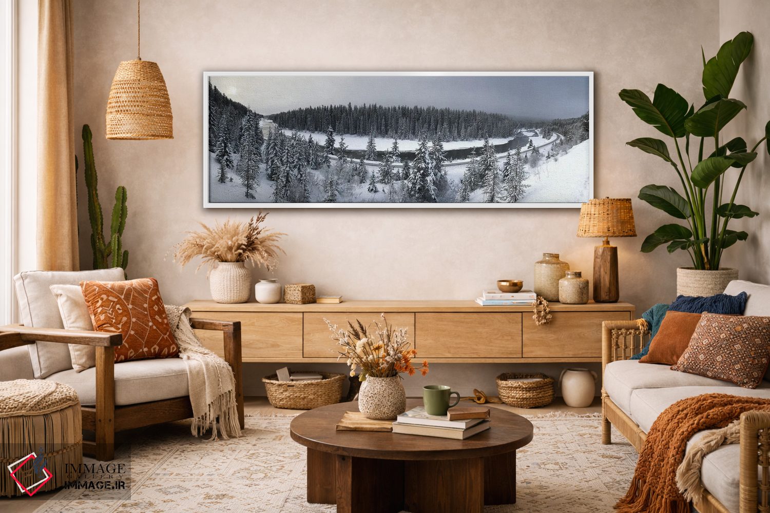 تابلو دکوراتیو طلوع خورشید بر فراز ابرهای مه آلود اثر رامونا هاینر - D3W