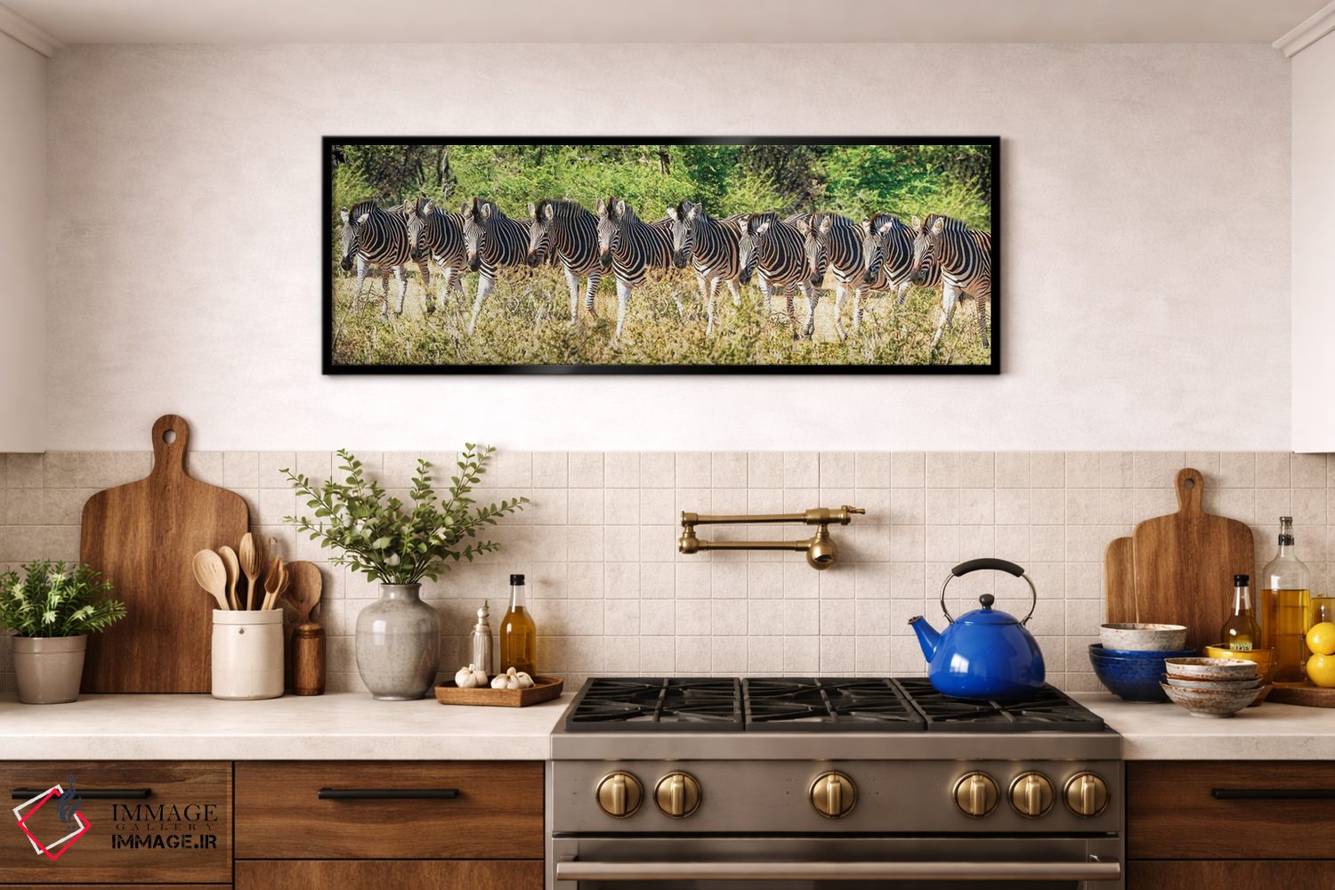 تابلو دکوراتیو خانواده گورخرهای آفریقایی اثر رندا تامپسون - D1B