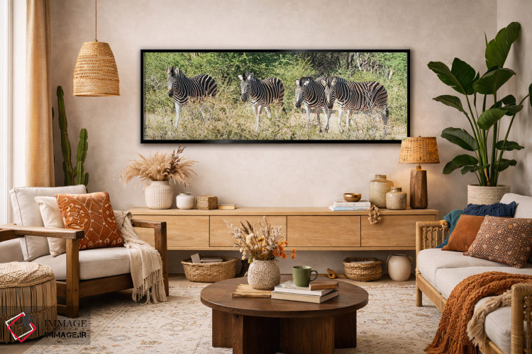 تابلو دکوراتیو چهار گورخر آفریقایی اثر رندا تامپسون - D3B