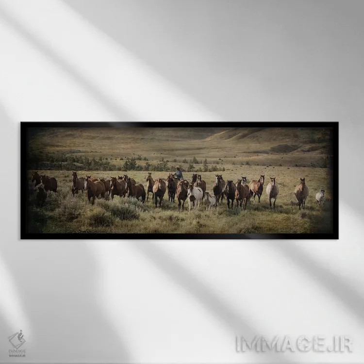 تابلو دکوراتیو محاصره مونتانا اثر رندا تامپسون - نمای قابدار مشکی