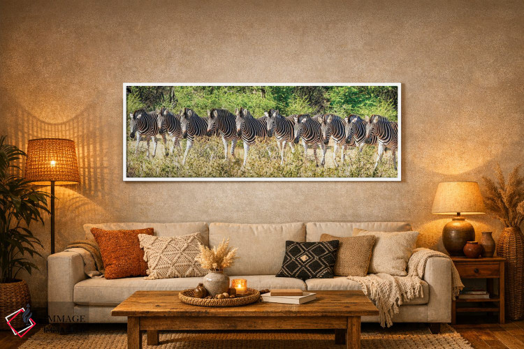 تابلو دکوراتیو خانواده گورخرهای آفریقایی اثر رندا تامپسون - D5W