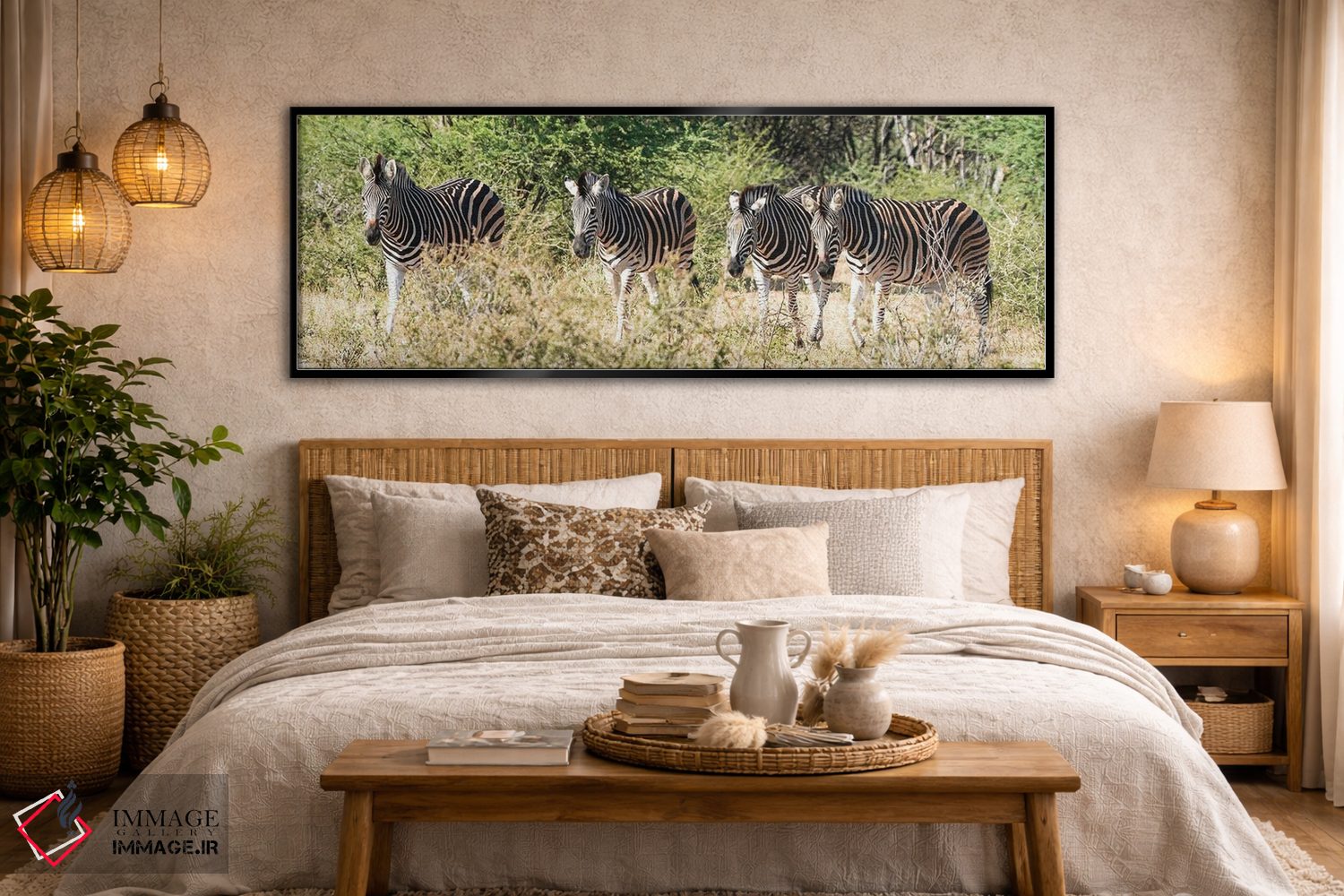 تابلو دکوراتیو چهار گورخر آفریقایی اثر رندا تامپسون - D6B