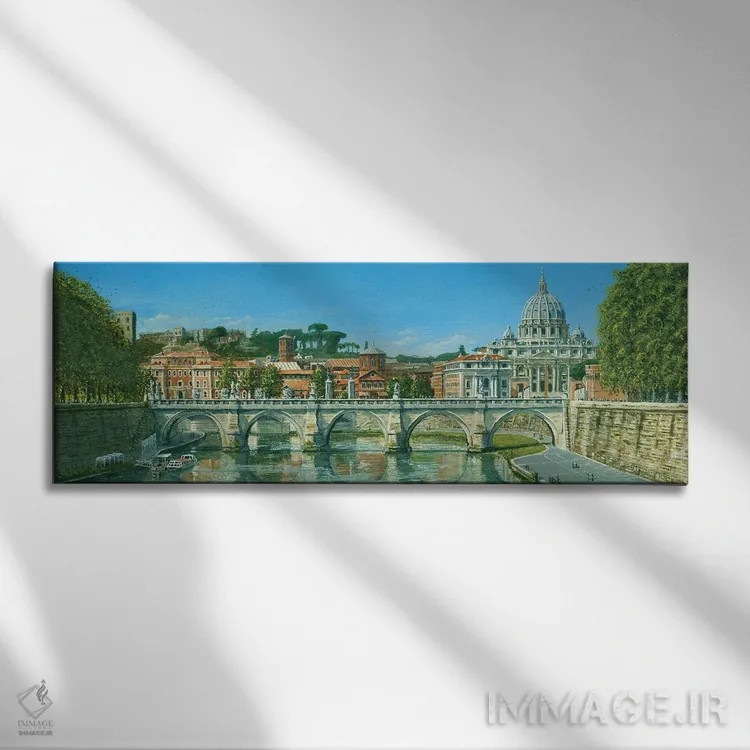 تابلو دکوراتیو رود تیبر، رم، ایتالیا اثر ریچارد هارپوم - نمای روبهرو روی دیوار