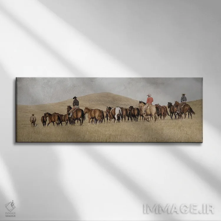 تابلو دکوراتیو محاصره سه دختر اثر رندا تامپسون - نمای روبهرو روی دیوار