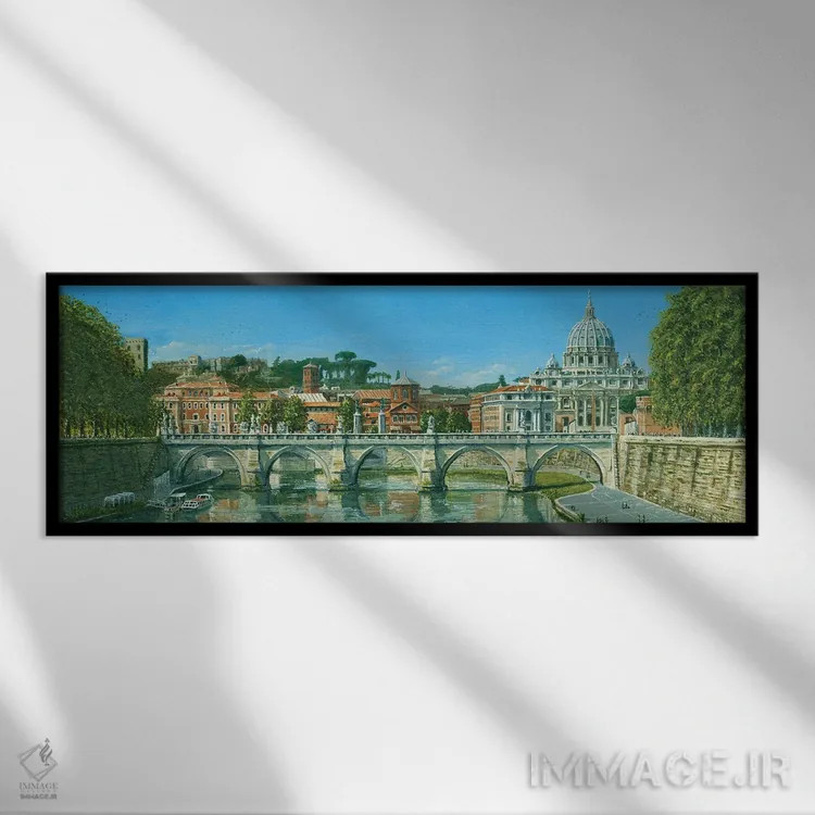 تابلو دکوراتیو رود تیبر، رم، ایتالیا اثر ریچارد هارپوم - نمای قابدار مشکی