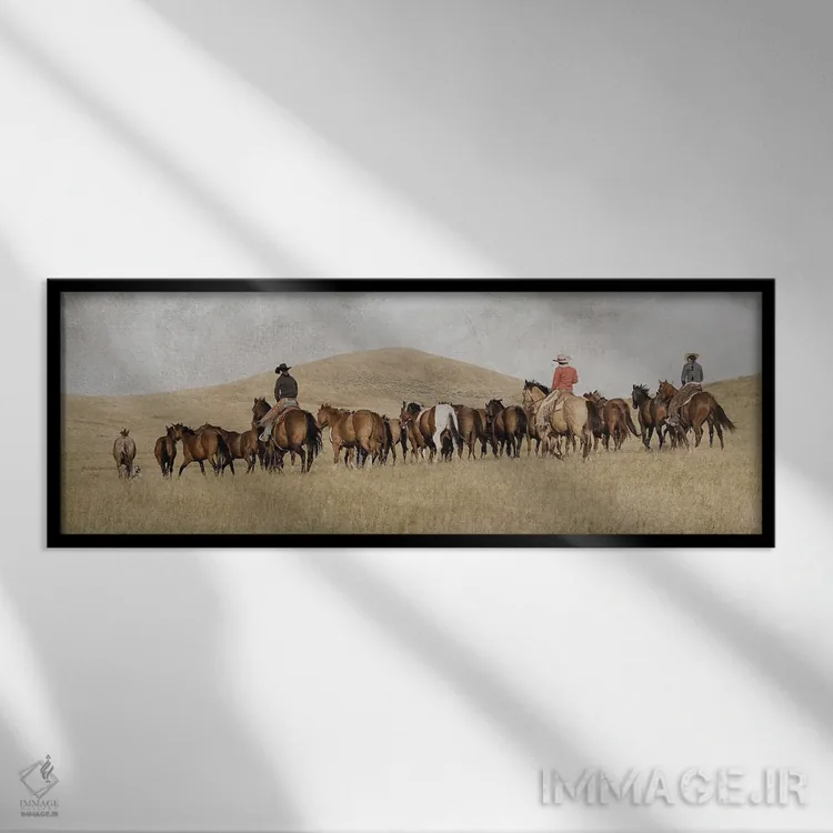 تابلو دکوراتیو محاصره سه دختر اثر رندا تامپسون - نمای قابدار مشکی