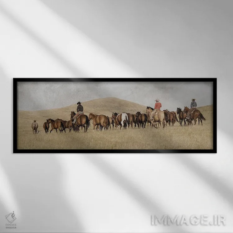 تابلو دکوراتیو محاصره سه دختر اثر رندا تامپسون - نمای قابدار مشکی