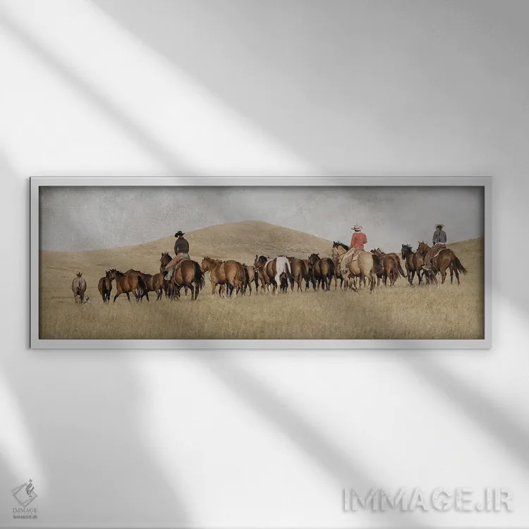تابلو دکوراتیو محاصره سه دختر اثر رندا تامپسون - نمای قابدار سفید