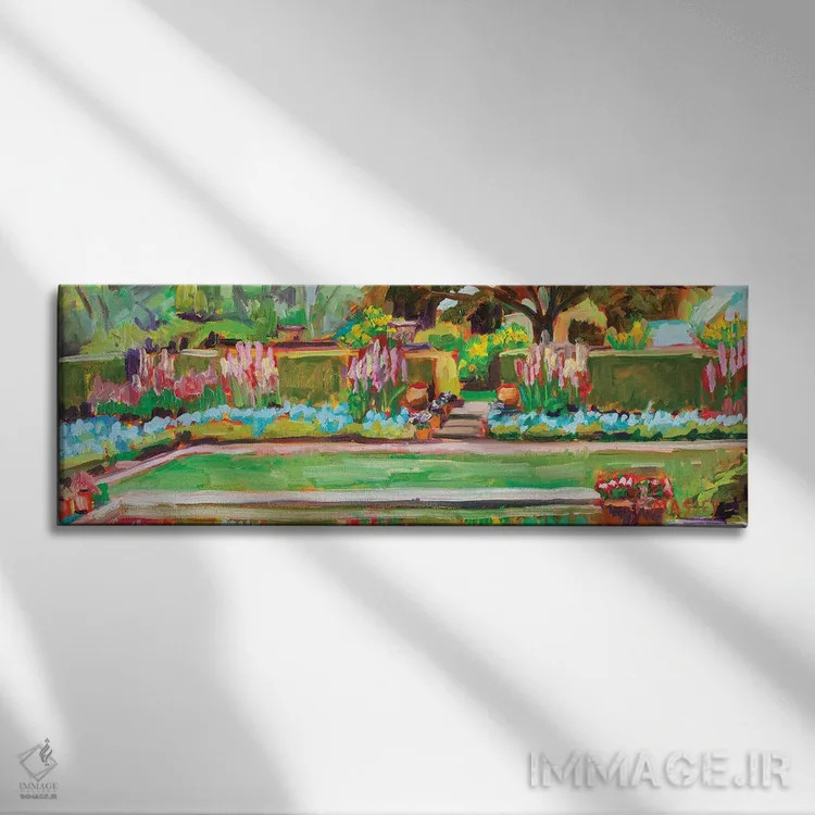 تابلو انتزاعی Plein Air,برکه نگریستن اثر ماری مسی - نمای روبهرو روی دیوار