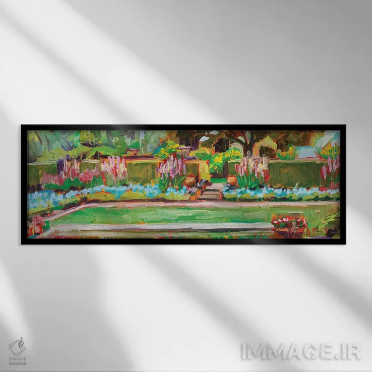 تابلو انتزاعی Plein Air,برکه نگریستن اثر ماری مسی - نمای قابدار مشکی
