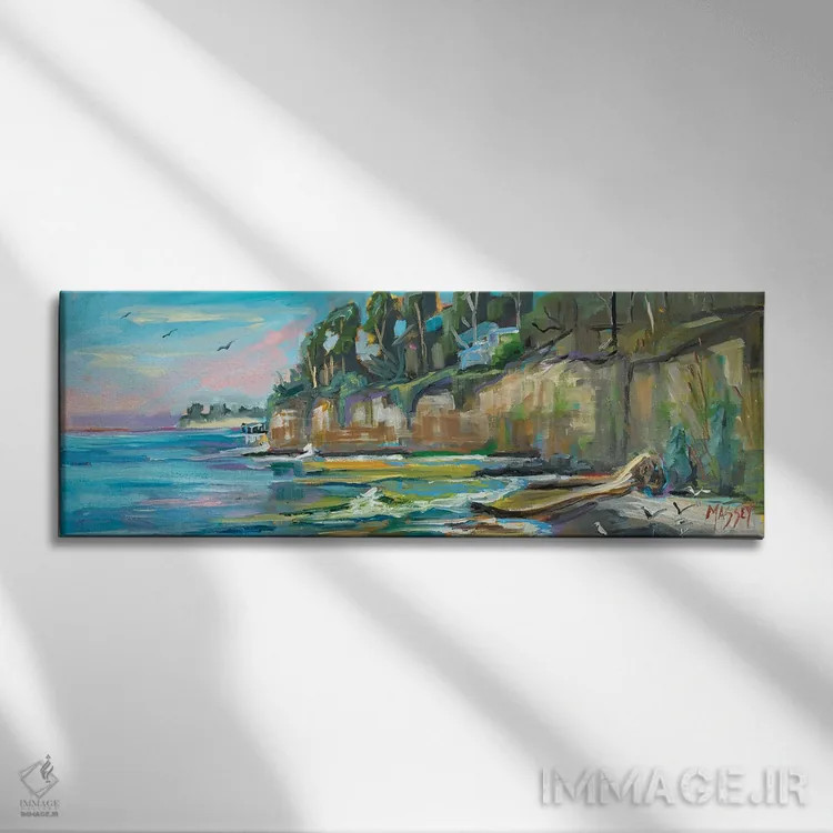 تابلو انتزاعی Plein Air,شن و دریا اثر ماری مسی - نمای روبهرو روی دیوار