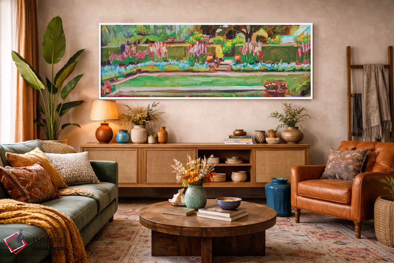 تابلو انتزاعی Plein Air,برکه نگریستن اثر ماری مسی - D1W