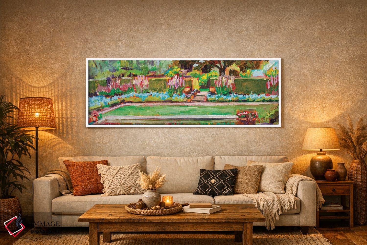 تابلو انتزاعی Plein Air,برکه نگریستن اثر ماری مسی - D5W