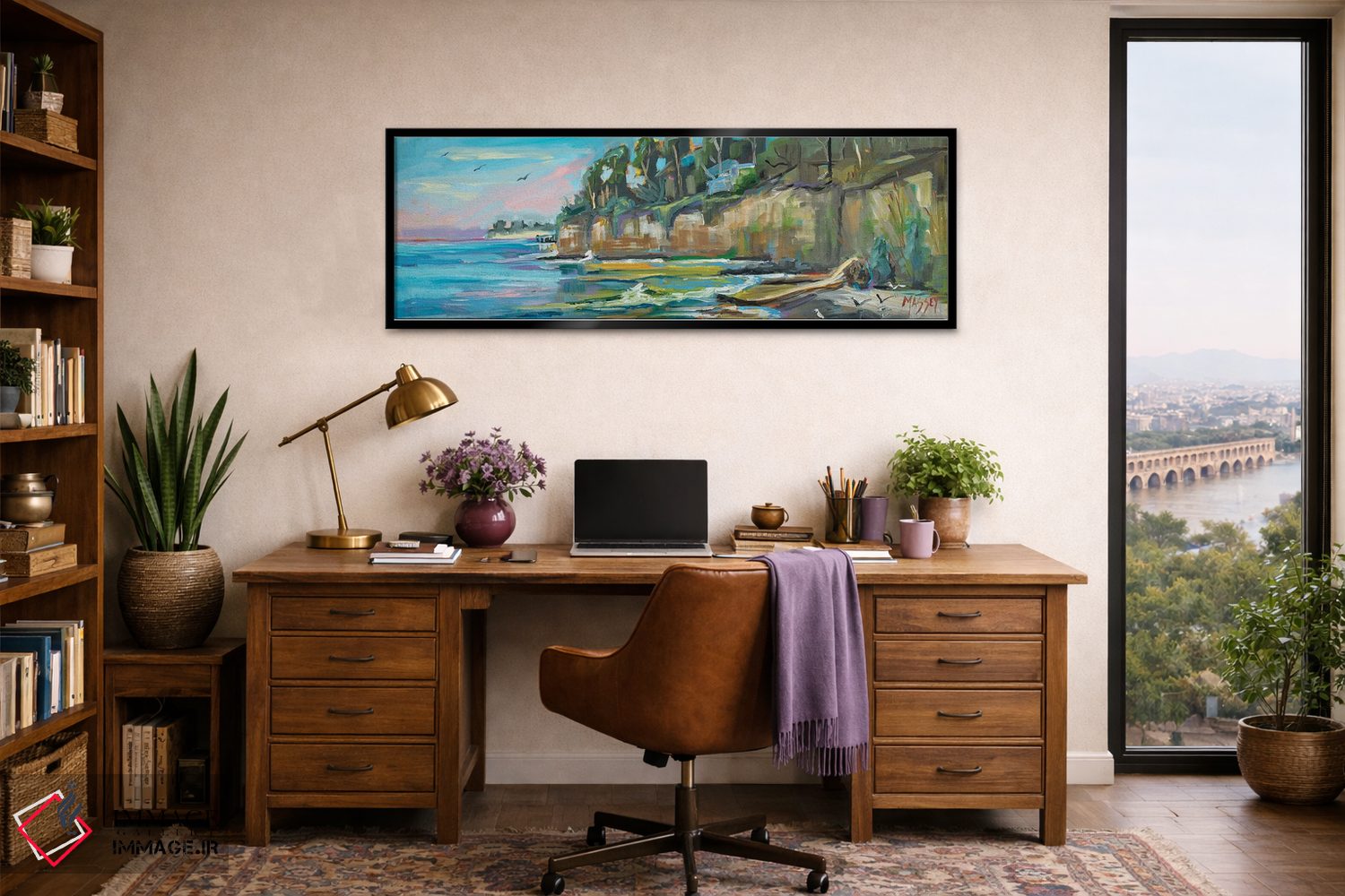 تابلو انتزاعی Plein Air,شن و دریا اثر ماری مسی - D3B