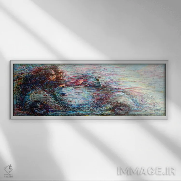 تابلو دکوراتیو سفر اثر راخمت ردژپوف - نمای قابدار سفید