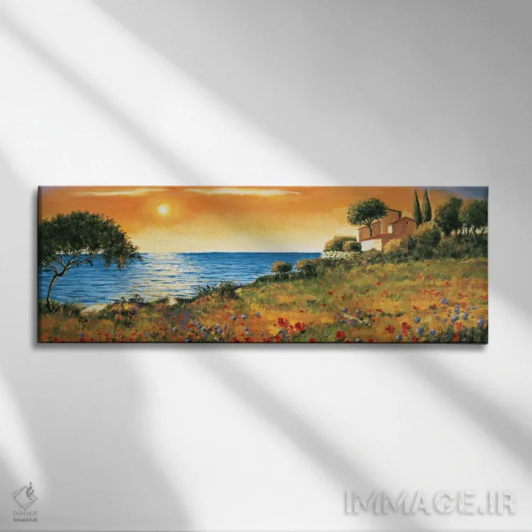 تابلو دکوراتیو ساحل آفتابگیر اثر ریچارد لبلان - نمای روبهرو روی دیوار