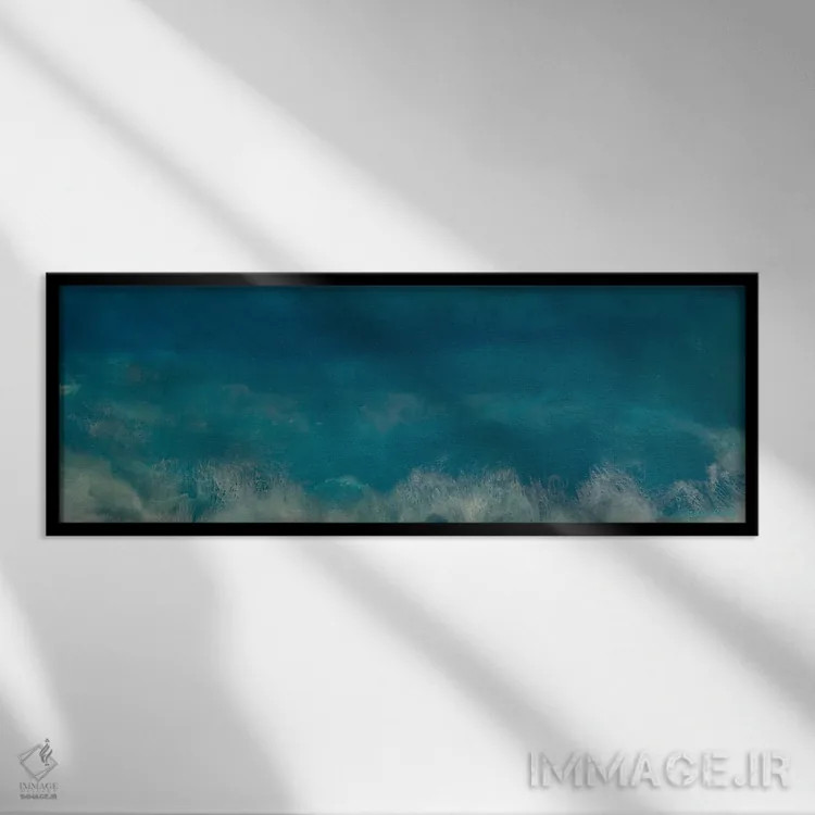 تابلو دکوراتیو ساحل موج سواری ۳ اثر ملیسا رنه - نمای قابدار مشکی
