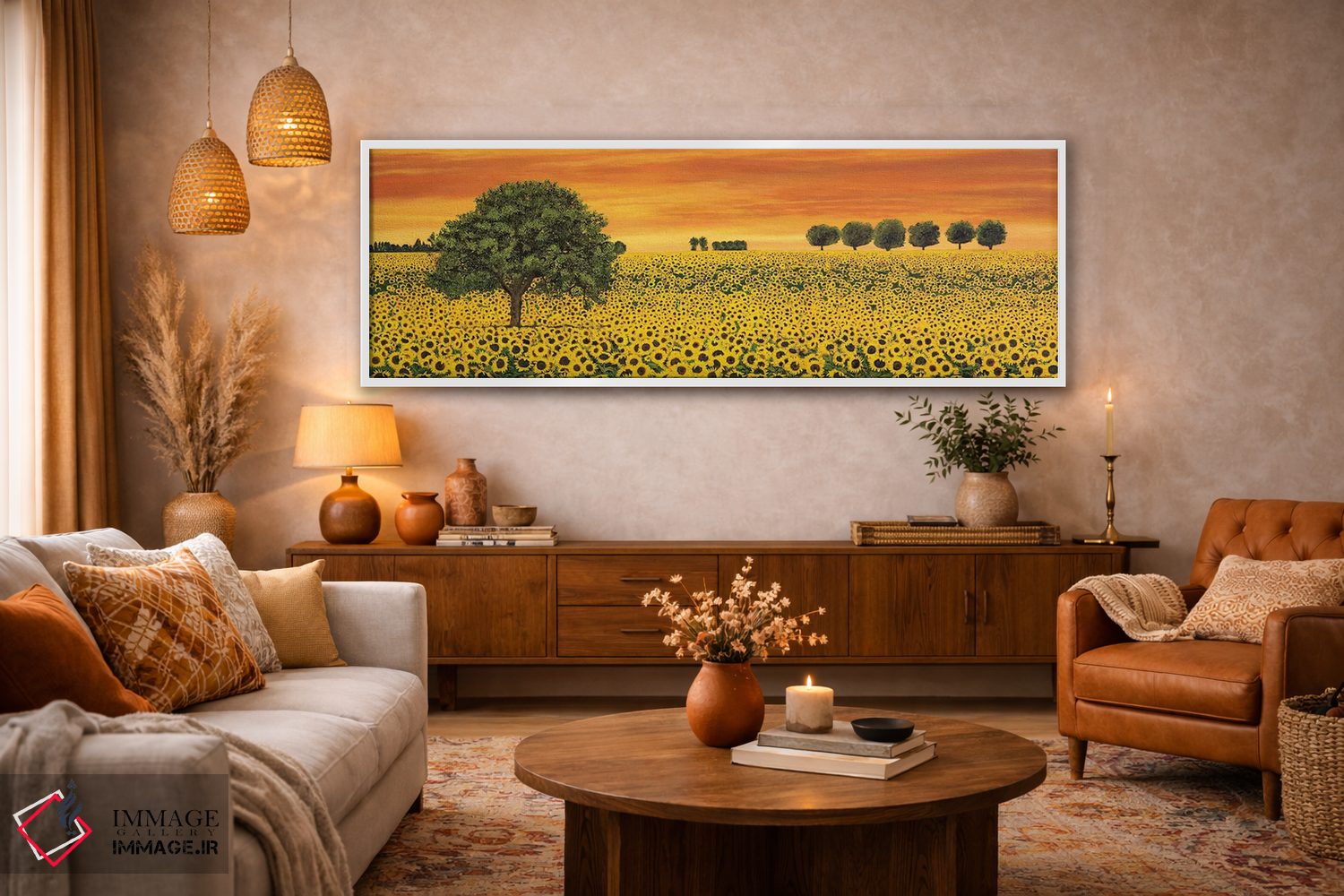 تابلو دکوراتیو مزرعه آفتابگردان ها اثر ریچارد لبلان - D3W