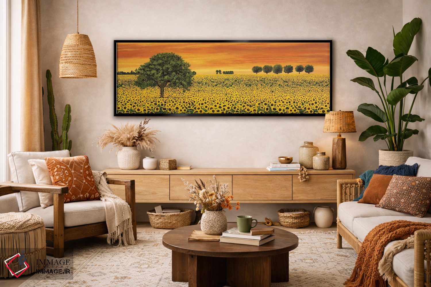 تابلو دکوراتیو مزرعه آفتابگردان ها اثر ریچارد لبلان - D2B