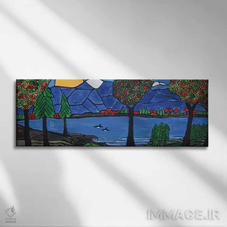 تابلو دکوراتیو خلیج نهنگ قاتل اثر ریچل اولینوک - نمای روبهرو روی دیوار