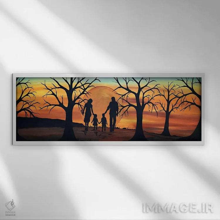 تابلو دکوراتیو خانواده اثر ریچل اولینوک - نمای قابدار سفید