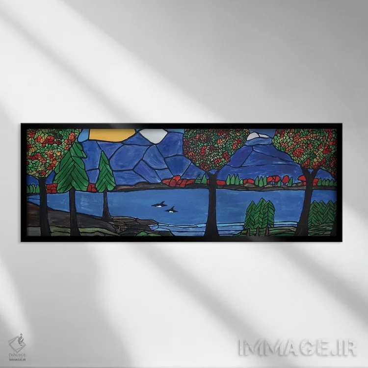 تابلو دکوراتیو خلیج نهنگ قاتل اثر ریچل اولینوک - نمای قابدار مشکی