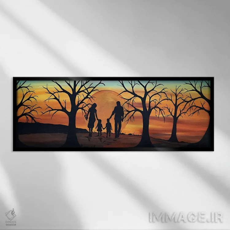 تابلو دکوراتیو خانواده اثر ریچل اولینوک - نمای قابدار مشکی