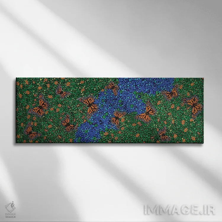 تابلو دکوراتیو پروانه های مونارک اثر ریچل اولینوک - نمای روبهرو روی دیوار
