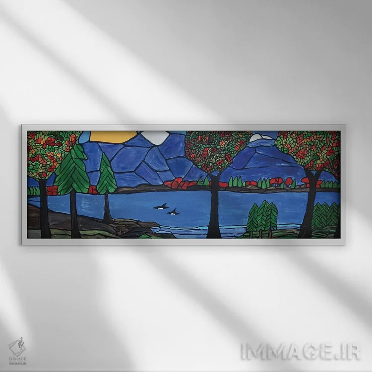 تابلو دکوراتیو خلیج نهنگ قاتل اثر ریچل اولینوک - نمای قابدار سفید