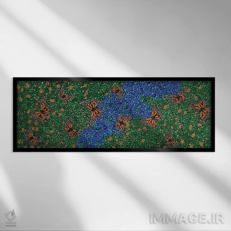 تابلو دکوراتیو پروانه های مونارک اثر ریچل اولینوک - نمای قابدار مشکی