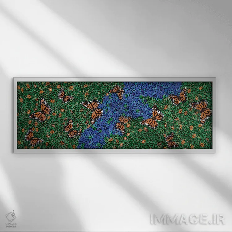 تابلو دکوراتیو پروانه های مونارک اثر ریچل اولینوک - نمای قابدار سفید