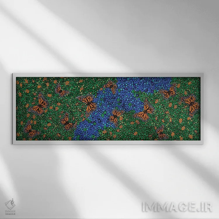 تابلو دکوراتیو پروانه های مونارک اثر ریچل اولینوک - نمای قابدار سفید