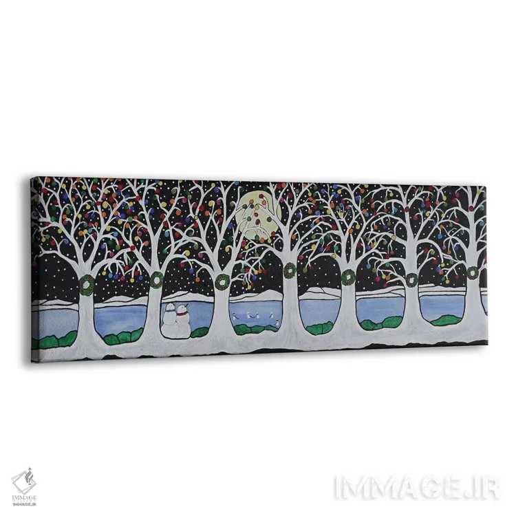 تابلو دکوراتیو آدم برفی ها در حال بازی هاکی اثر ریچل اولینوک - نمای پرسپکتیو محصول