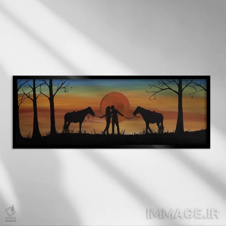 تابلو دکوراتیو بوسه اکتبر اثر ریچل اولینوک - نمای قابدار مشکی