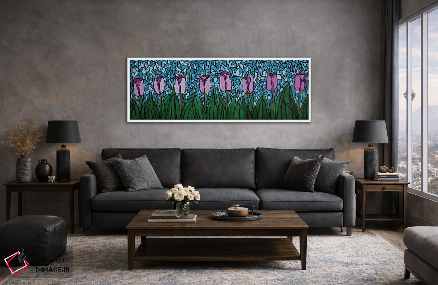 تابلو دکوراتیو باغ کوچک لاله ها اثر ریچل اولینوک - D3W