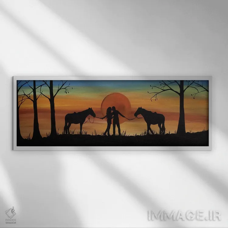 تابلو دکوراتیو بوسه اکتبر اثر ریچل اولینوک - نمای قابدار سفید