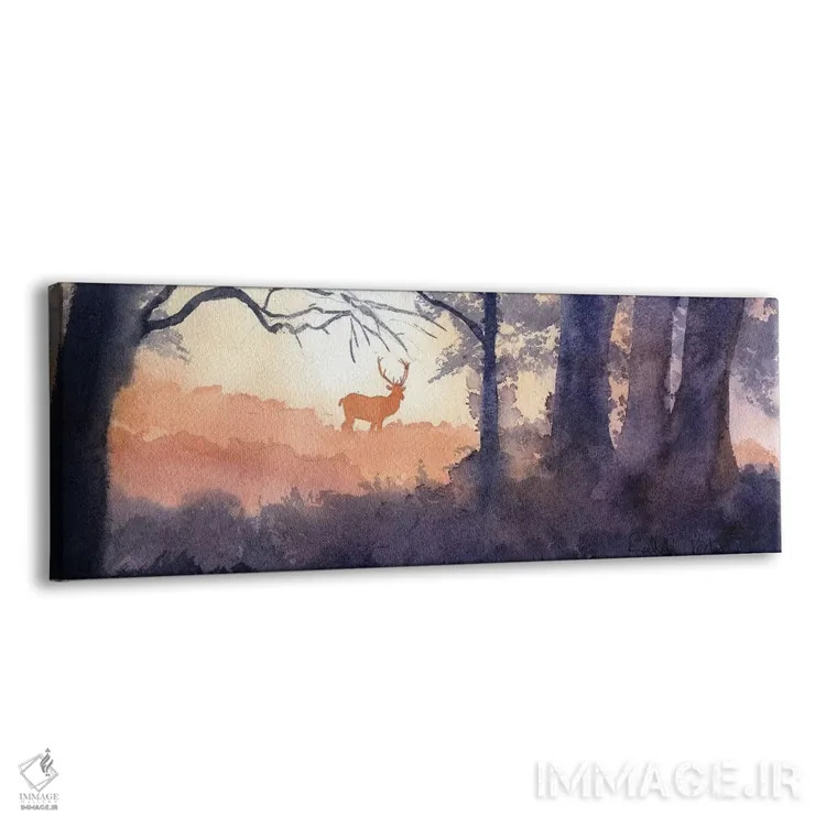 تابلو دکوراتیو گوزن جنگل صبحگاهی اثر ریچل پارکر - نمای پرسپکتیو محصول
